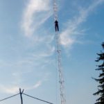 Підвіс оптоволокна на антенній вишці