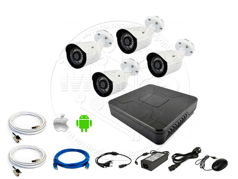 Комплект відеоспостереження GT DVR4 OUT-4 Комплект відеоспостереження GT DVR4 OUT-4