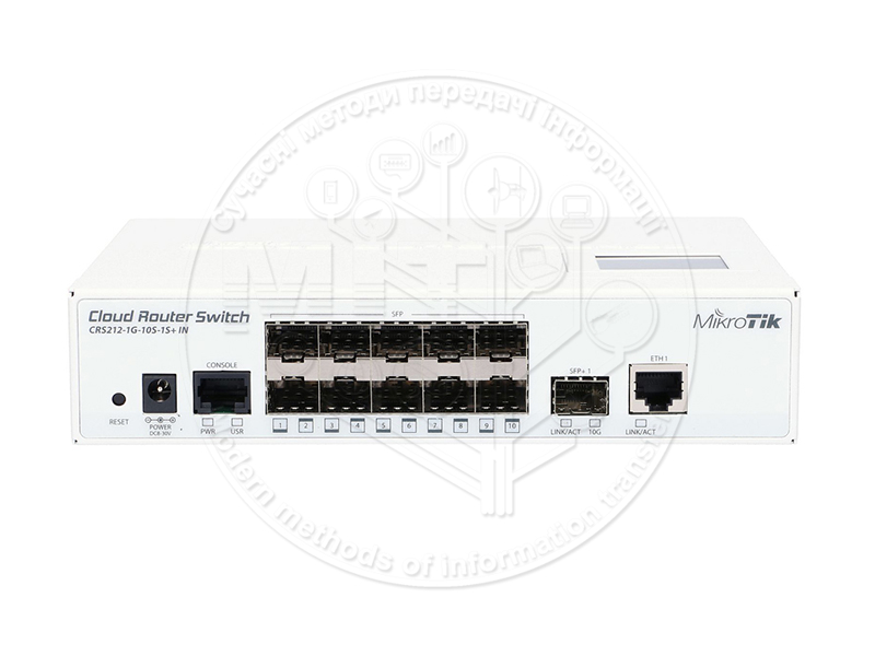 Комутатор Mikrotik CRS212-1G-10S-1S+IN Комутатор Mikrotik CRS212-1G-10S-1S+IN